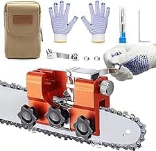 2025 Upgraded Chainsaw Sharpener with Tungsten Carbide Burr File, Hand-Cranked Chainsaw Sharpening Jig Kit, Chain Saw Sharpener Tool, Chainsaw Chain Sharpener