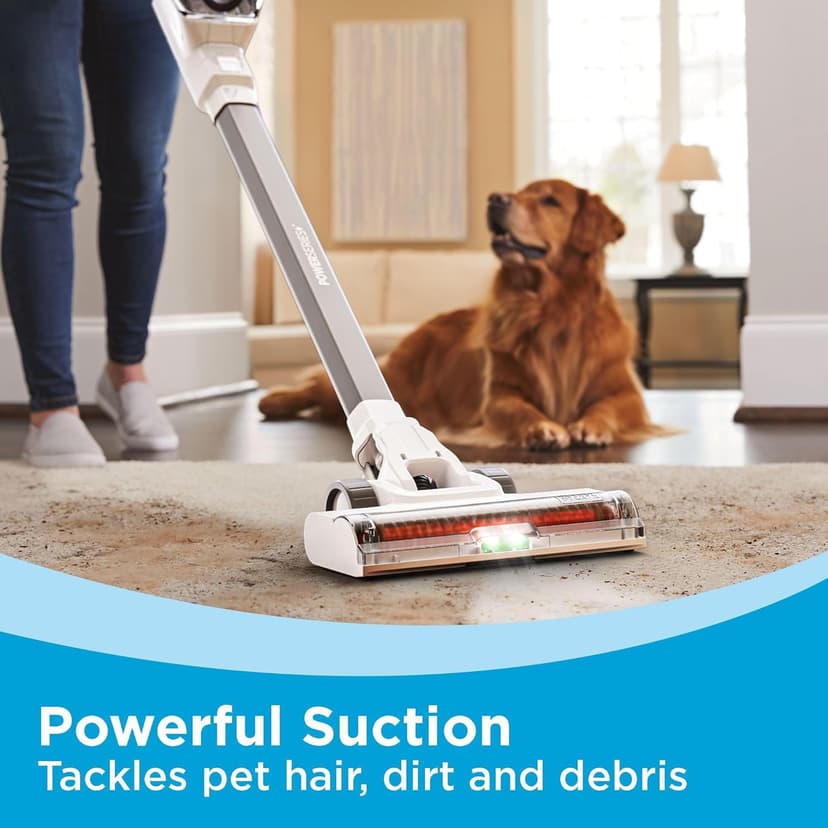 BLACK+DECKER POWERSERIES+ 20V MAX Cordless Stick Vacuum Cleaner with LED Floor Lights, Lightweight, Multi-Surface (BHFEA520J) , Gray
