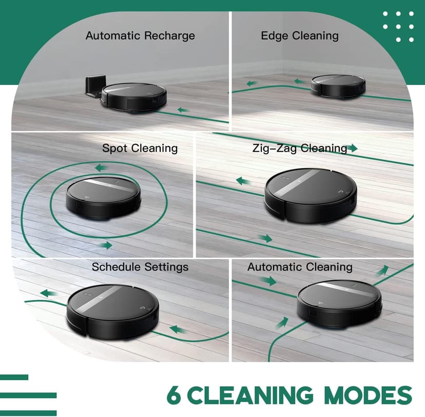 Robot Vacuum and Mop Combo - WiFi/Alexa/App, Robotic Vacuum Cleaner, Ultra-Slim & Quiet, Tangle-Free, Auto Recharge, Multi-Surface Cleaning, Cleans Carpets, Hard Floors & Pet Hair Efficiently