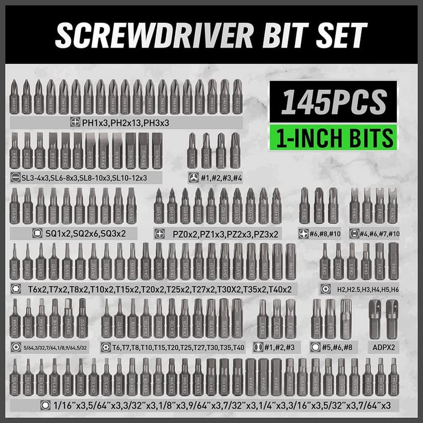 SWANLAKE 232PCS Ultimate Screwdriver Bit Set,Chrome Vanadium Steel Driver Bit Set, Includes Security Bits,Nut Driver, Ratchet Wrench and Bits Holder