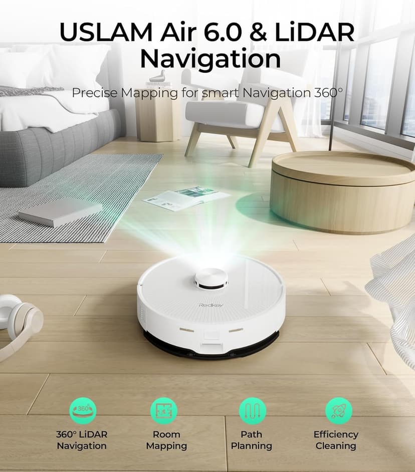 R10 Robot Vacuum and Mop Combo, 2-in-1 Vacuum Robot with Suction Station, LiDAR Navigation, Powerful 4000Pa Suction Power, 4L Dust Bag, 90 Days Hands-Free Cleaning, Ideal for Pet Hair Cleaning