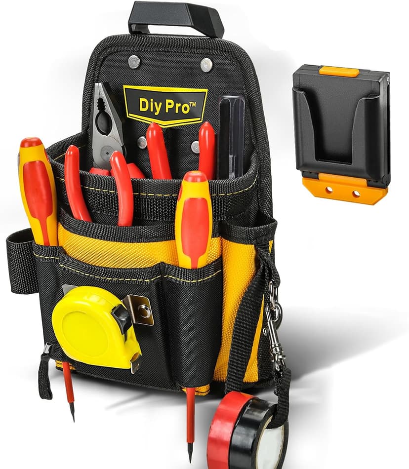 Tool Pouches, Tool Belt Pouch, Electrician Tool Pouch, Quickly Attach & Release Tool Belt Pouch with Clip, Tool Bag Multi-Pocket, Heavy Duty Tool Pouches for Carpenters & Home Improvement