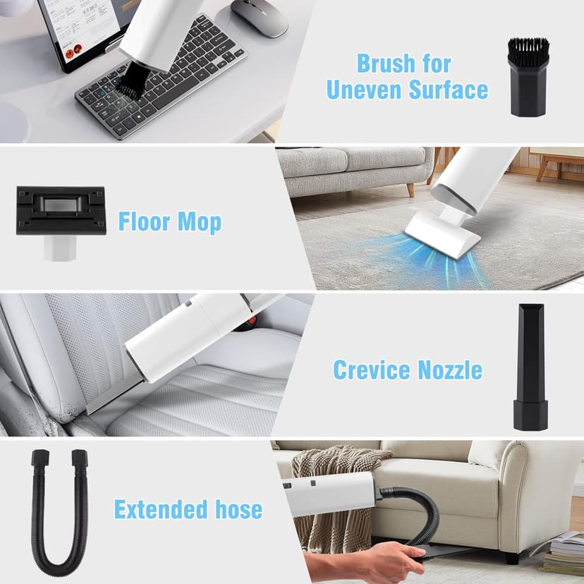 Pet Hair Handheld Vacuum Cordless Car Vacuum, 20000PA High Power, Portable Lightweight Rechargeable Hand Vacuum for Home, Pet and Car