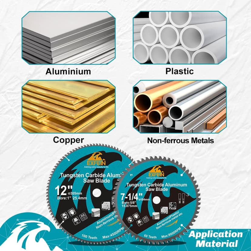 12 Inch 100 Teeth Aluminum and Non-Ferrous Metal Cutting Circular Saw Blade with 1 Inch Arbor, TCG Saw Blade for Thin Aluminum and Plastic