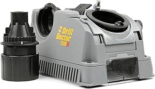 Drill Doctor DD500X Twist Drill Bit Sharpener - 3/32" to 1/2" - Electric Sharpener - High Speed & Portable - For Steel, Masonry, Carbide & Tin-Coated Drill Bits - Adjustable 118° or 135° Angle