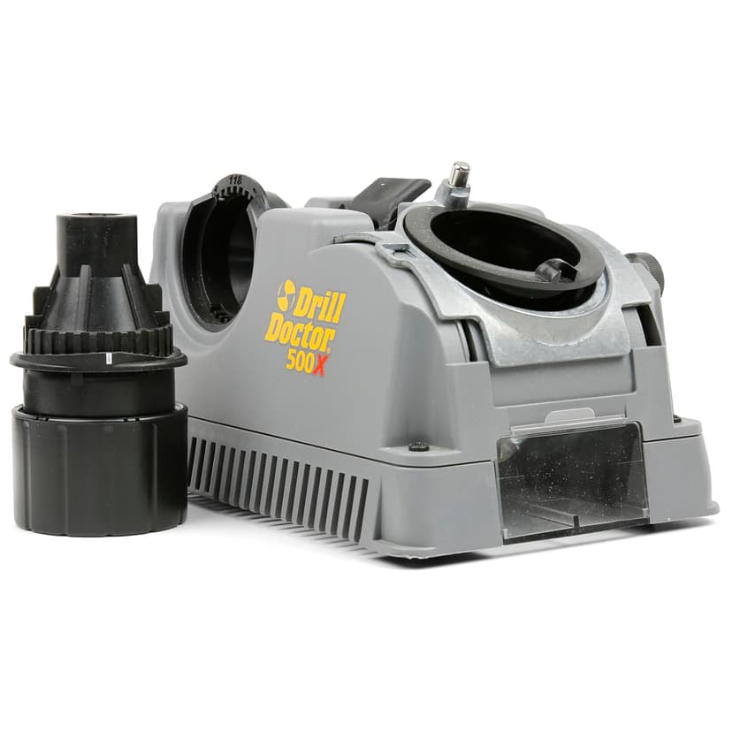 Drill Doctor DD500X Twist Drill Bit Sharpener - 3/32" to 1/2" - Electric Sharpener - High Speed & Portable - For Steel, Masonry, Carbide & Tin-Coated Drill Bits - Adjustable 118° or 135° Angle