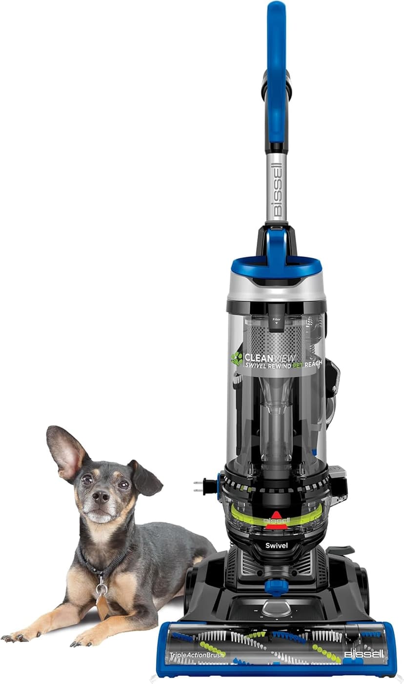 Bissell CleanView Swivel Rewind Pet Reach Vacuum Cleaner, with Quick Release Wand, Swivel Steering and Automatic Cord Rewind, 3197A (Color May Vary)