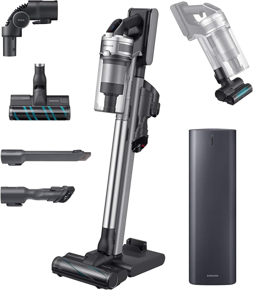 SAMSUNG 90 + Clean Station Bundle Jet Cordless Stick Vacuum, Grey