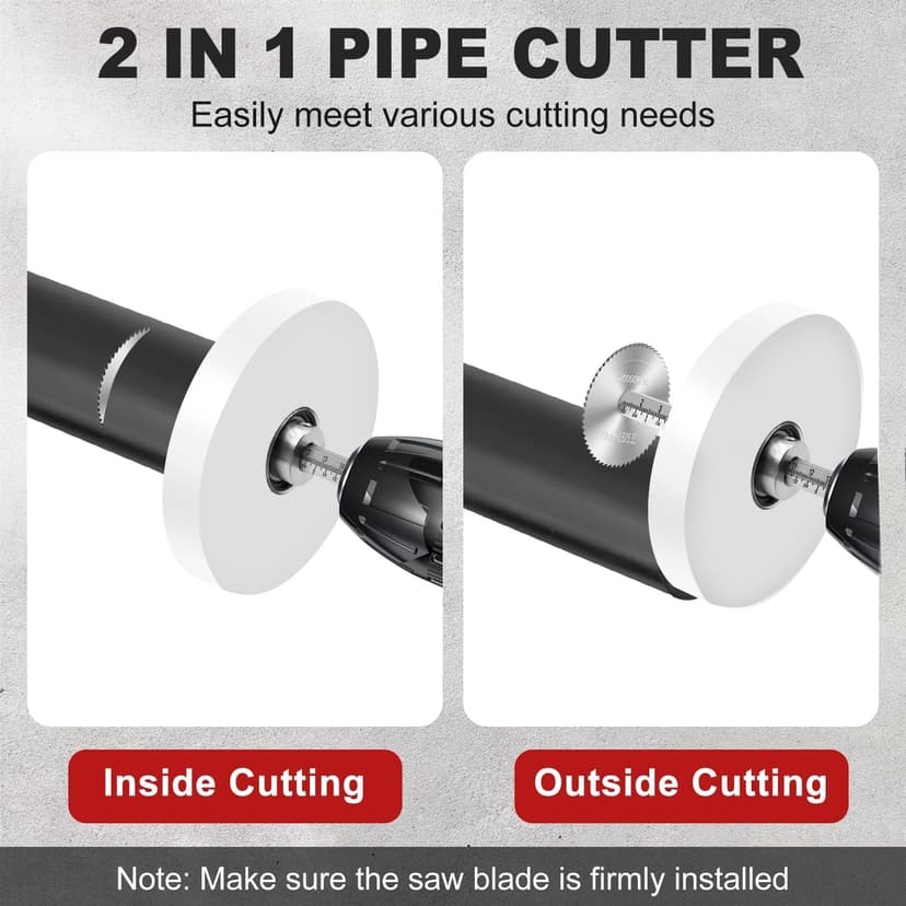 Inside Pipe Cutter for PVC Pipe Cutter Tool with 7" Scale Adjustable Depth Gauge Guide, 5pcs Saw Tooth Blades with 0.315 Hex Key Shaft, Plumbing Internal Plastic Pipe Cutter Set