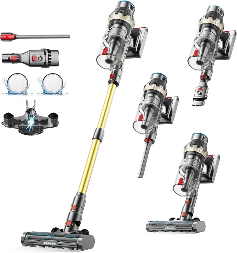 Cordless Vacuum Cleaner, 550W/48Kpa Self-Standing Vacuum Cleaners for Home, up to 70 mins Run Time, Powerful Suction with Touch Screen, Stick Vauum Cleaner for Pet Hair,Carpet,Hardwood Floor