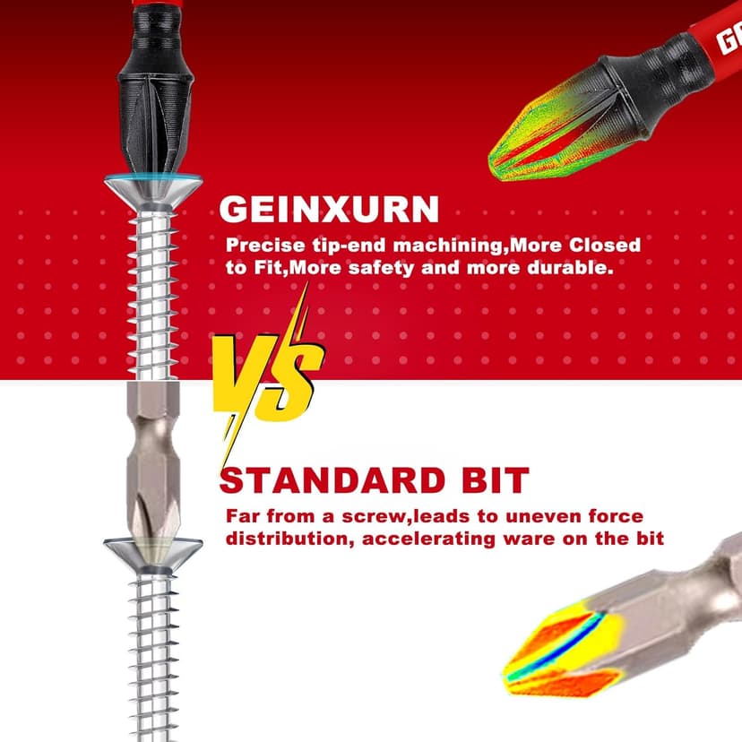 Impact Tough #2 Phillips 1 in. Insert Driver Bits,50Pack PH2 Screwdriver Bits Set with 1Pcs Impact Bit Holder,Bulk