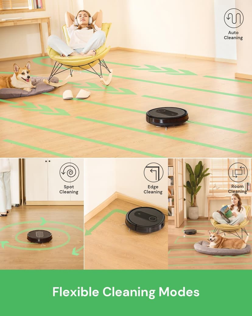Robot Vacuum,2 in 1 Mopping and Vacuuming, App/Voice/Remote Control,Self-Charging Robotic Vacuum Cleaner,Good for Hard Floor, Low-Pile Carpet, Pet Hair (Small)