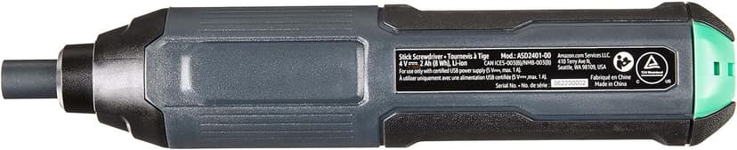 Amazon Basics by SKIL 4V Cordless Stick Screwdriver with 10-Piece Bit Set and USB Cable(Previously Denali brand)