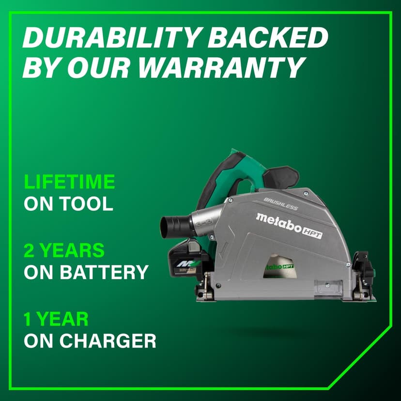 Metabo HPT 36V MultiVolt 6-1/2" Cordless Track Saw Kit, Adjustable Bevel -1 to 46°, Over 2-1/2" Cutting Depth, Lightweight Design, Includes 4.0Ah Metabo Battery and Rapid Charger, C3606DPA
