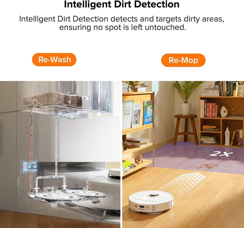 roborock Qrevo Pro Robot Vacuum and Mop with FlexiArm Design Edge Mopping, Dynamic Hot Water Mop Washing and Auto Mop Drying, Intelligent Dirt Detection, 7,000 Pa Suction, Ideal for Carpets
