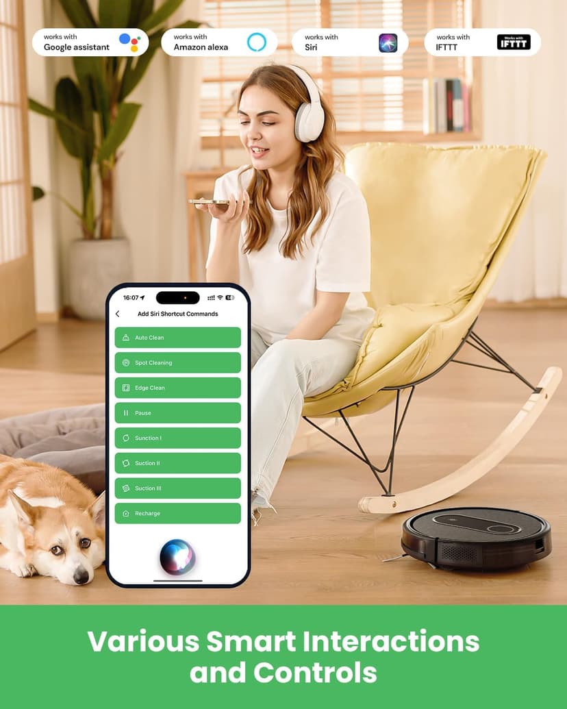 Robot Vacuum,2 in 1 Mopping and Vacuuming, App/Voice/Remote Control,Self-Charging Robotic Vacuum Cleaner,Good for Hard Floor, Low-Pile Carpet, Pet Hair (Small)