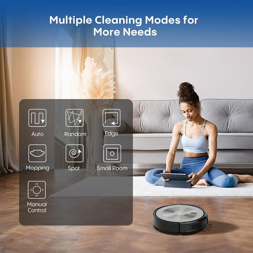 Robot Vacuum Cleaner - 2-in-1 Robot Vacuum and Mop Combo, 2500Pa Suction, Smart Navigation, Alexa & Google Assistant Compatible, Auto Recharge, Anti-Fall, Pet Hair Removal, Z-Shape Cleaning Mode