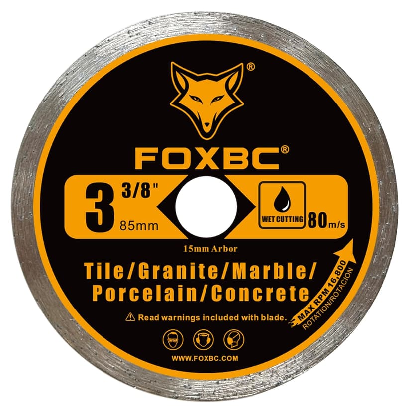 FOXBC 3-3/8 Inch Compact Circular Saw Blade Set, 15mm Arbor, Multi-Material Cut for Wood, Plastic, Metal, Tile Cutting - 6 Pack