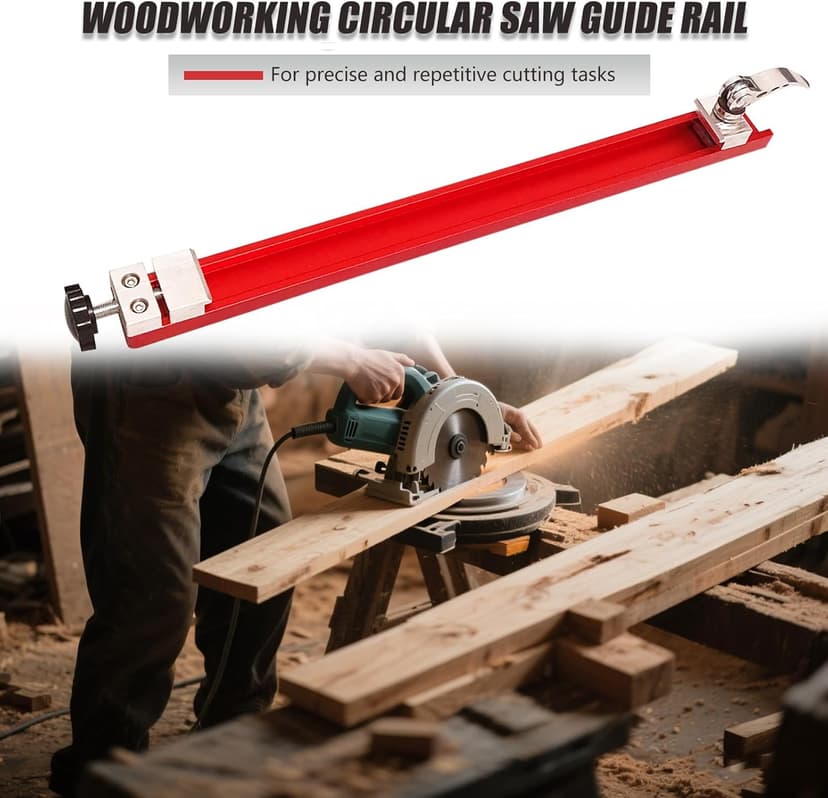 Circular Saw Guide Rail, Adjustable Aluminum Cutting Machine Base Guide Fits 12 Inch Base, Electric Circular Saw Guide for Woodworking Precision Cutting and Milling Tasks