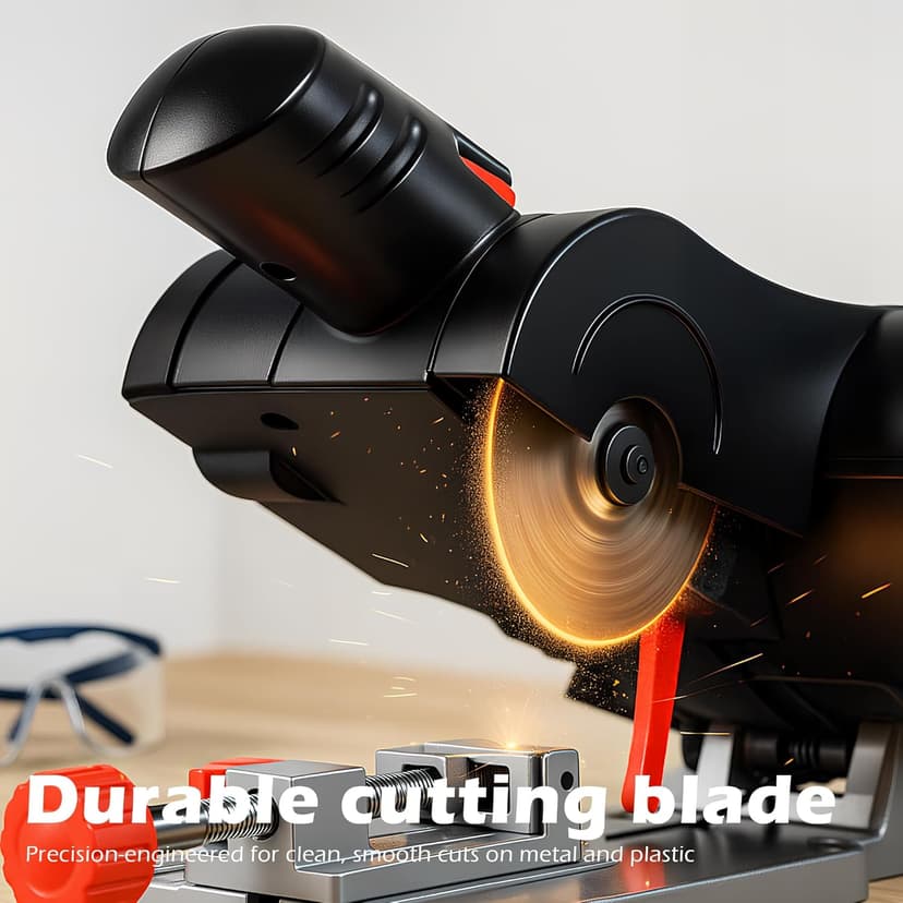 Mini Miter Saw Electric Power Table Saw Benchtop Cut-Off Chop Saw, DIY Cutting Tools for Crafts Miniatures Metal Wood Cutter, Cuts 1/2"Max Tall Max 45 Degree