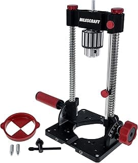 Milescraft 1348 Drill Mate PRO – Heavy-Duty Portable Drill Press Drilling Guide, ½” Chuck, Precision Drilling Jig Attachment for Drilling Angled or Straight Holes, Adjustable Drill Guide Attachment