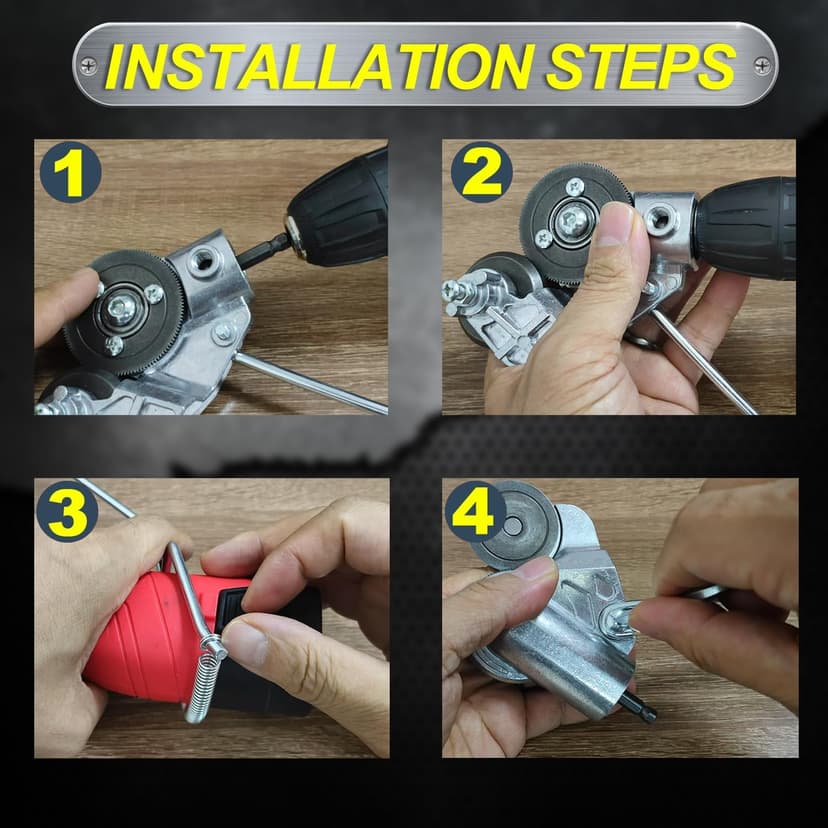 Upgraded Electric Drill Plate Cutter - Efficiently shears flat sheet metal, Metal Cutting Attachment with Adapter - Cuts 20-30GA sizes of Iron, Steel, Tin, Aluminum, and cardboard up to 3MM