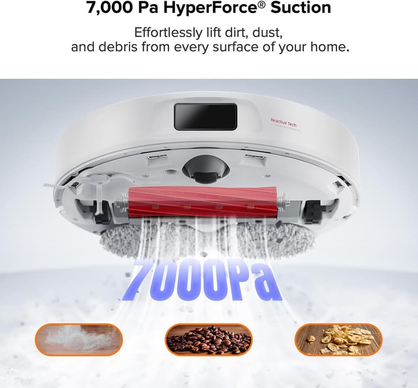 roborock Qrevo Pro Robot Vacuum and Mop with FlexiArm Design Edge Mopping, Dynamic Hot Water Mop Washing and Auto Mop Drying, Intelligent Dirt Detection, 7,000 Pa Suction, Ideal for Carpets