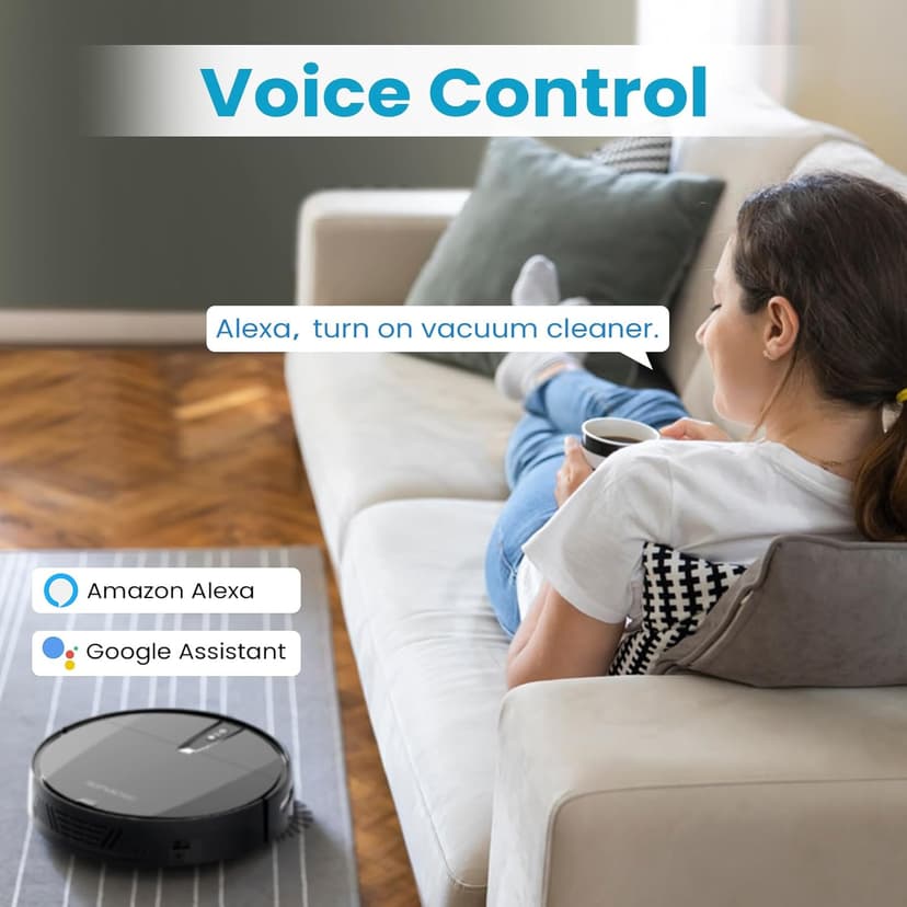 Robot Vacuum Cleaner with 3000Pa Cyclone Suction, APP/Voice/Remote Control, Automatic Self-Charging Robotic Vacuum, Scheduled Cleaning, Ideal for Pet Hair, Hard Floor, Low Carpet
