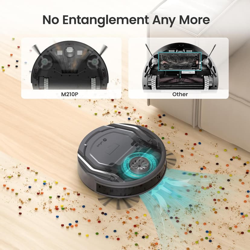 Lefant M210 Pro Robot Vacuum Cleaner, Slim and Quiet, 3 Suction Levels, 6 Cleaning Modes, Schedule Time, WiFi/APP/Alexa, 120-Min Runtime, Self-Charging, Perfect for Pet Hair and Hard Floors