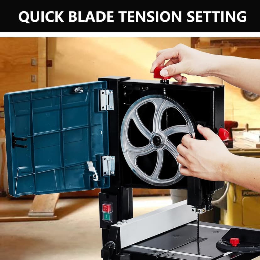Bandsaw,3-Amp & 8-Inch Band Saw, 1800FPM Benchtop Bandsaw with Removable Safty Key, 0-45 Tilting Range, Saw For Cutting Wood with Fence and Miter Gauge, Band Saws for Woodworking