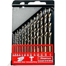 Cobalt Drill Bit Set (1/16-1/4 Inch, 13PCS), M35 High Speed Steel Twist Drill Bits for Stainless Steel, Hard Metal, Cast Iron, Plastic and Wood