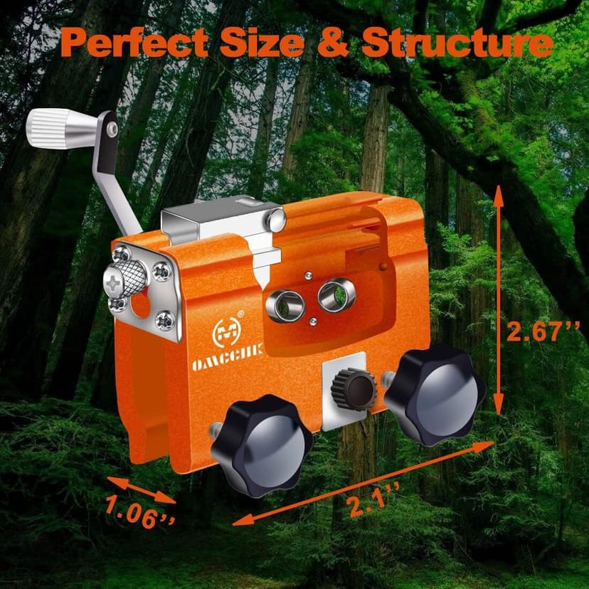 Chainsaw Sharpener Jig Kit, Portable Chainsaw Sharpening Tool with Burr Grinding Stone & Cleaning Brush, Manual Chain Saw Blade Sharpener Attachment for Chain/Electric Saw, Lumberjack, Garden Worker