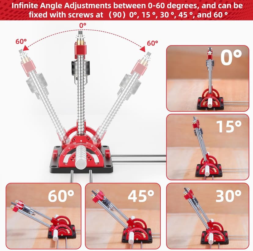 Portable Drill Guide Multi Angle Drill Guide Self-Centering Precision Drilling Jig Attachment for Drilling Angled or Straight Holes,Heavy-Duty 0° to 60° Angle Drilling Guide