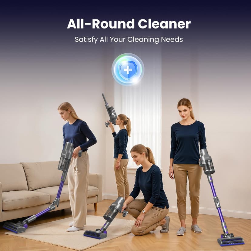 650W Cordless Vacuum Cleaner, 45KPA Suction Power, 70-Minute Runtime, Handheld & Foldable Design, Ideal for Pet Hair, Carpets, Hardwood & Bare Floors – Premium Home Cleaning Solution