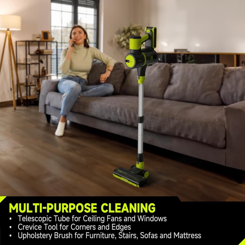 UNINELL HOME Cordless Vacuum Cleaner, 45Kpa 55 Mins Vacuum Cleaners for Home, Vacuum Cleaner Self-Standing, Anti-Tangle Stick Vacuum, Lightweight, Wall Mount Charging Vacuum for Pet Hair,Carpet,Floor