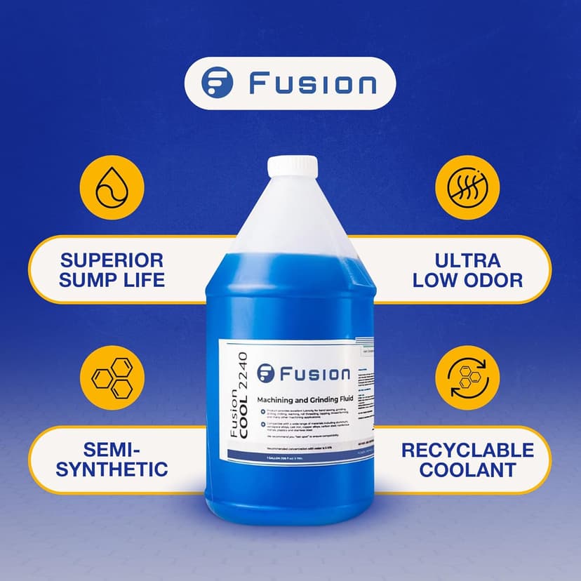 Machining, Grinding, and Cutting Fluid | Fusion Cool 2240 | General Purpose Coolant, Cutting Oil and Machine Shop Operations | Semisynthetic (1 Gallon)