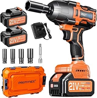 Cordless Impact Wrench, 900Ft-lbs (1200N.m) 1/2" Brushless Impact Gun, 21V High Torque Power Impact Driver, 2x4.0Ah Batteries Electric Impact Motor Variable Speeds for Family Car/Pickup Truck/Mower