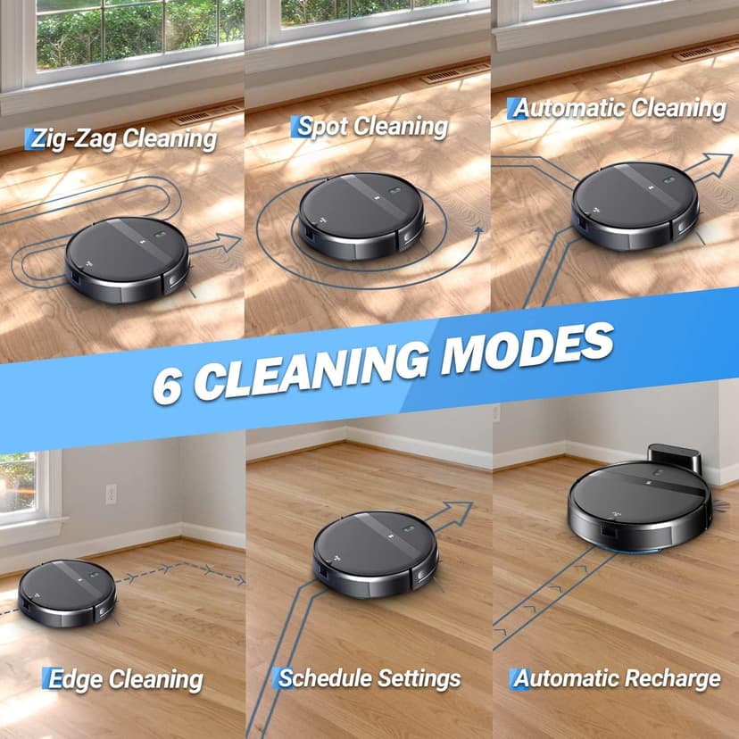 Robot Vacuum and Mop Combo, Tangle-Free Powerful Suction, Robotic Vacuum Cleaner - Alexa & App Scheduling, Long Runtime, Automatic Robot Vacuum Cleaners for Home