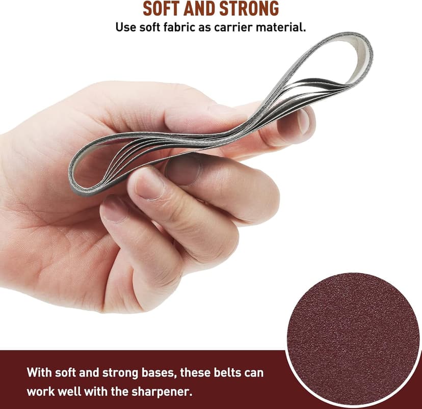 45 Pcs 3/4" x 12" Replacement Knife Sharpener Sanding Belt Kit for Work Sharp Knife & Tool Sharpener Ken Onion Edition (WSKTS-KO), 80/120/240/400/600/800/1000/2500/5000 Grits