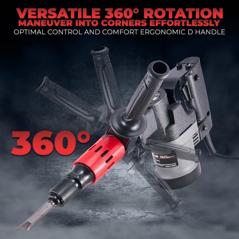 XtremepowerUS 3000BPM Demolition Chipping Jack Hammer w/Chisel Bit & Case Electric 1000W Demolition Construction Concrete Breaker Punch Drill Chipping Hammer