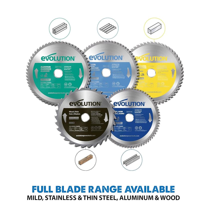 Evolution Power Tools 8BLADEMS Steel Cutting Saw Blade, 8-Inch x 50-Tooth , Blue