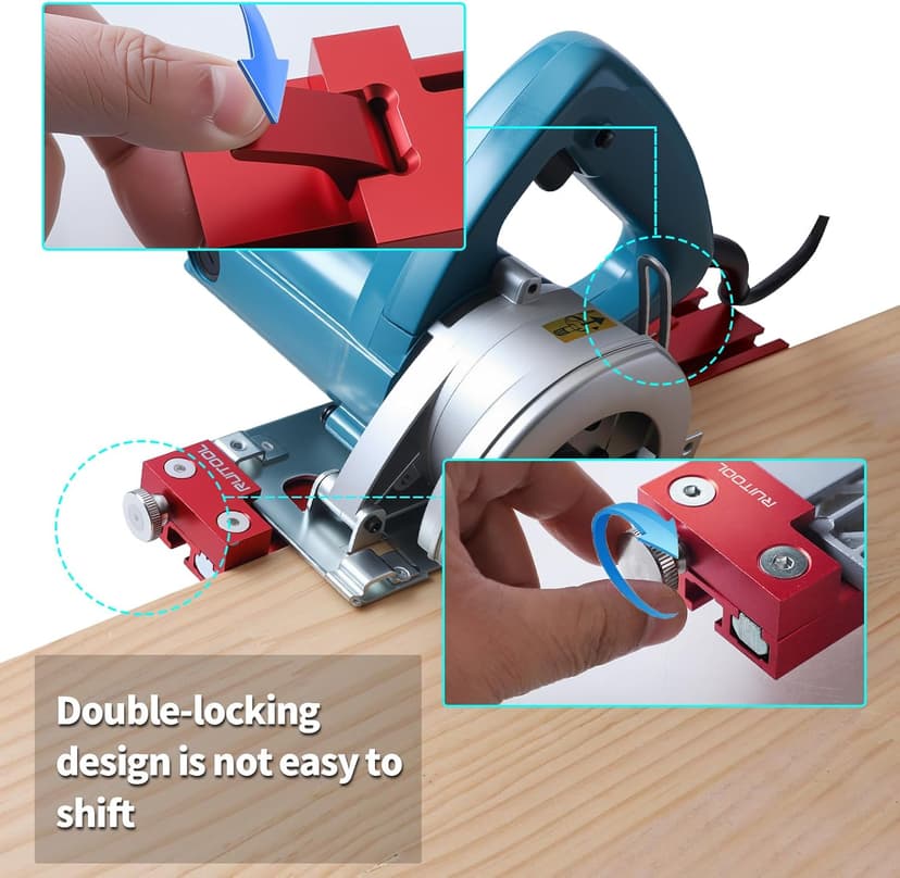 RUITOOL Circular Saw Guide Rail, Precision Aluminum Alloy Adjustable Cutting Machine Base Guide for Woodworking, Electric Cutting Guide Specially Designed for Precision Cutting and Milling Tasks