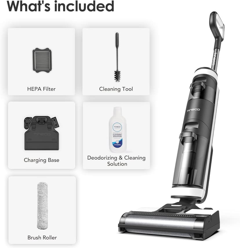 Tineco Floor ONE S3 Cordless Hardwood Floors Cleaner & Pure ONE Station Cordless Stick Vacuum Cleaner with 3L Dust Clean Station