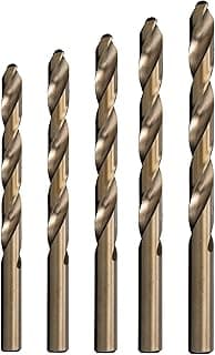 Drill America 5 Piece Cobalt Drill Bit Set (1/4", 5/16", 3/8", 7/16", 1/2"), D/ACO Series, POUD/ACOJ