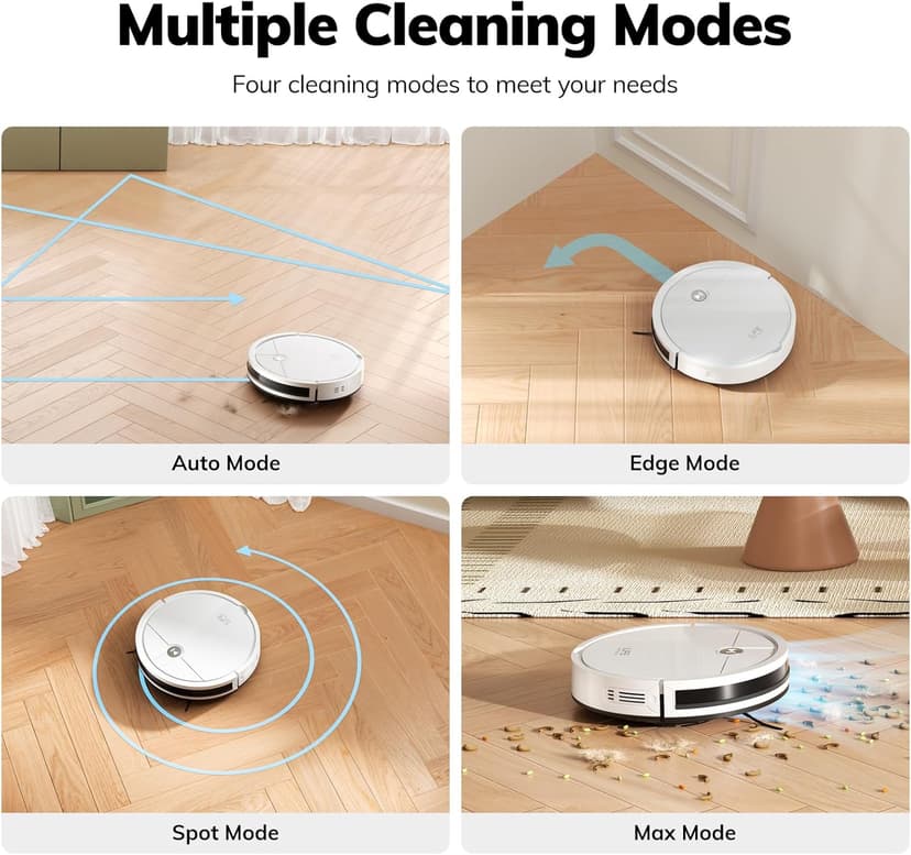 ILIFE V2 Robot Vacuum Cleaner, Tangle-Free Suction, 120 Mins Runtime, Slim, Self-Charging Robotic Vacuum Cleaner, Ideal for Pet Hair and Hard Floors