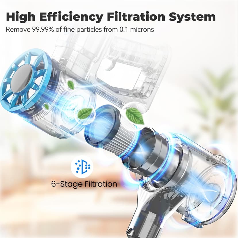 Cordless Stick Vacuum Cleaner with Self-Standing, 8-in-1 Vacuum Cleaners for Home, Lightweight Powerful Vacuum with LED Screen, Rechargeable Vacuum for Carpet, Pet Hair, Tile, Hardwood Floors