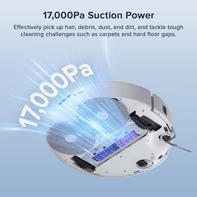roborock Qrevo Curv S5X Robot Vacuum and Mop, 17000Pa Suction, Zero-Tangling Design, FlexiArm Side Brush & Mop, Smart Obstacle Avoidance, Self-Washing & Drying, Self-Emptying, Perfect for Carpet