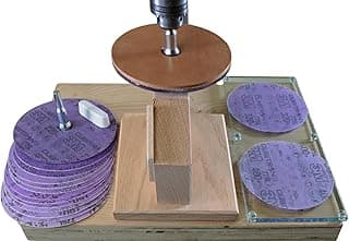 Taytools 5" Ultimate Drill Press Sharpener for Woodworking Tools (Chisels & Plane Blades) - Includes Wooden Sharpening Jig & System for Flattening the Back of Chisels & Plane Irons.