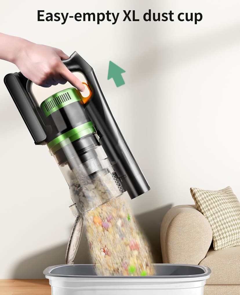 Cordless Vacuum Cleaner, 550W 45KPA 60 Mins Vacuum Cleaners for Home, Anti-Tangle Stick Vacuums with Rechargeable Battery, Dual-Handheld Lightweight Vacuum with Aromatherapy for Pet Hair Carpet Floors