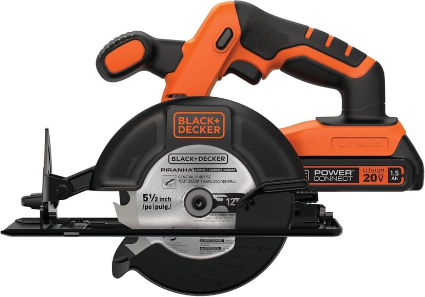BLACK+DECKER 20V MAX POWERCONNECT 5-1/2 in. Cordless Circular Saw with Battery and Charger (BDCCS20C)
